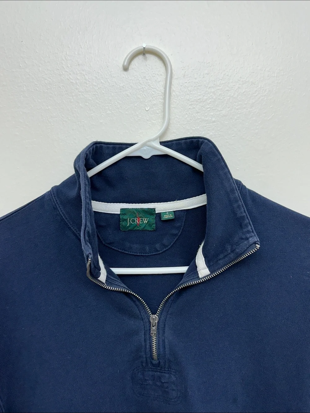 J. Crew Men's Navy Half-Zip Pullover Sweater